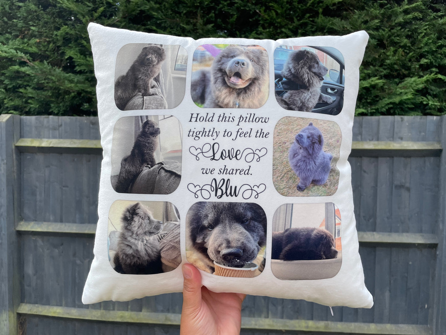 Personalised Pet Cuddle Cushion. Pet Loss Memorial Cushion