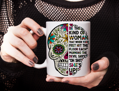 Sugar Skull Mug Set. 'Oh shit she's up!'