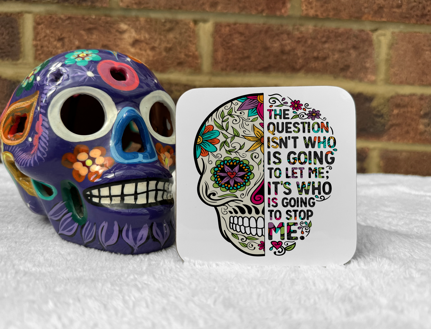 Sugar Skull Mug Set. 'Who's going to stop me!'