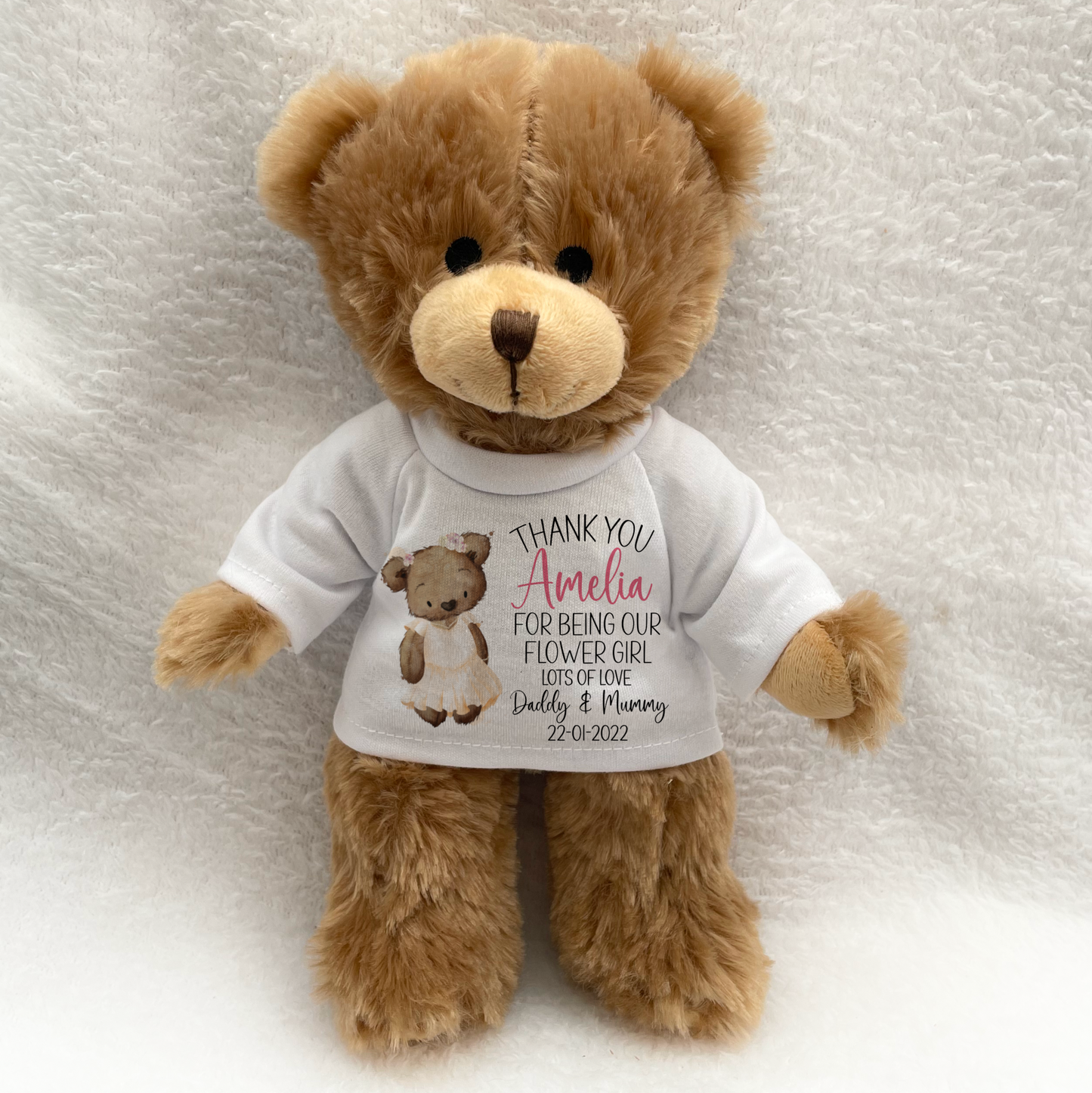 Flower Girl Thank You Gift. Teddy Bear Gift Set for Bridesmaids.