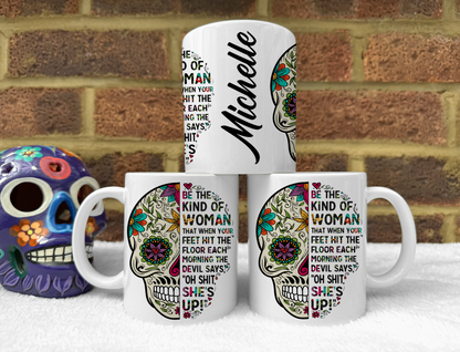 Sugar Skull Mug Set. 'Oh shit she's up!'