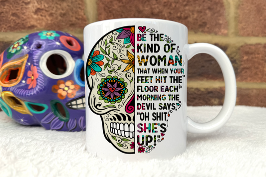 Sugar Skull Mug Set. 'Oh shit she's up!'