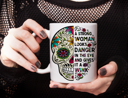 Sugar Skull Mug Set. 'Gives Danger A Wink.'
