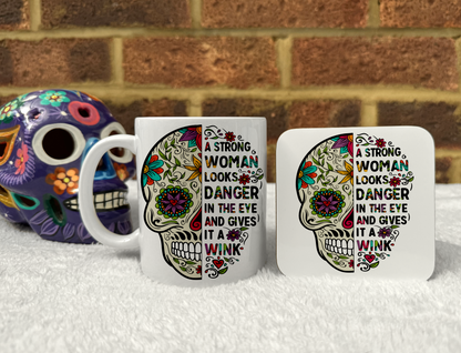 Sugar Skull Mug Set. 'Gives Danger A Wink.'