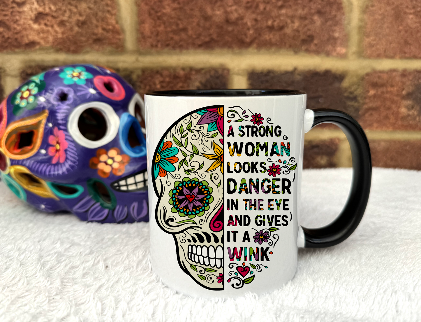 Sugar Skull Mug Set. 'Gives Danger A Wink.'