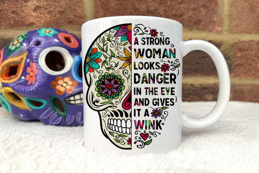 Sugar Skull Mug Set. 'Gives Danger A Wink.'