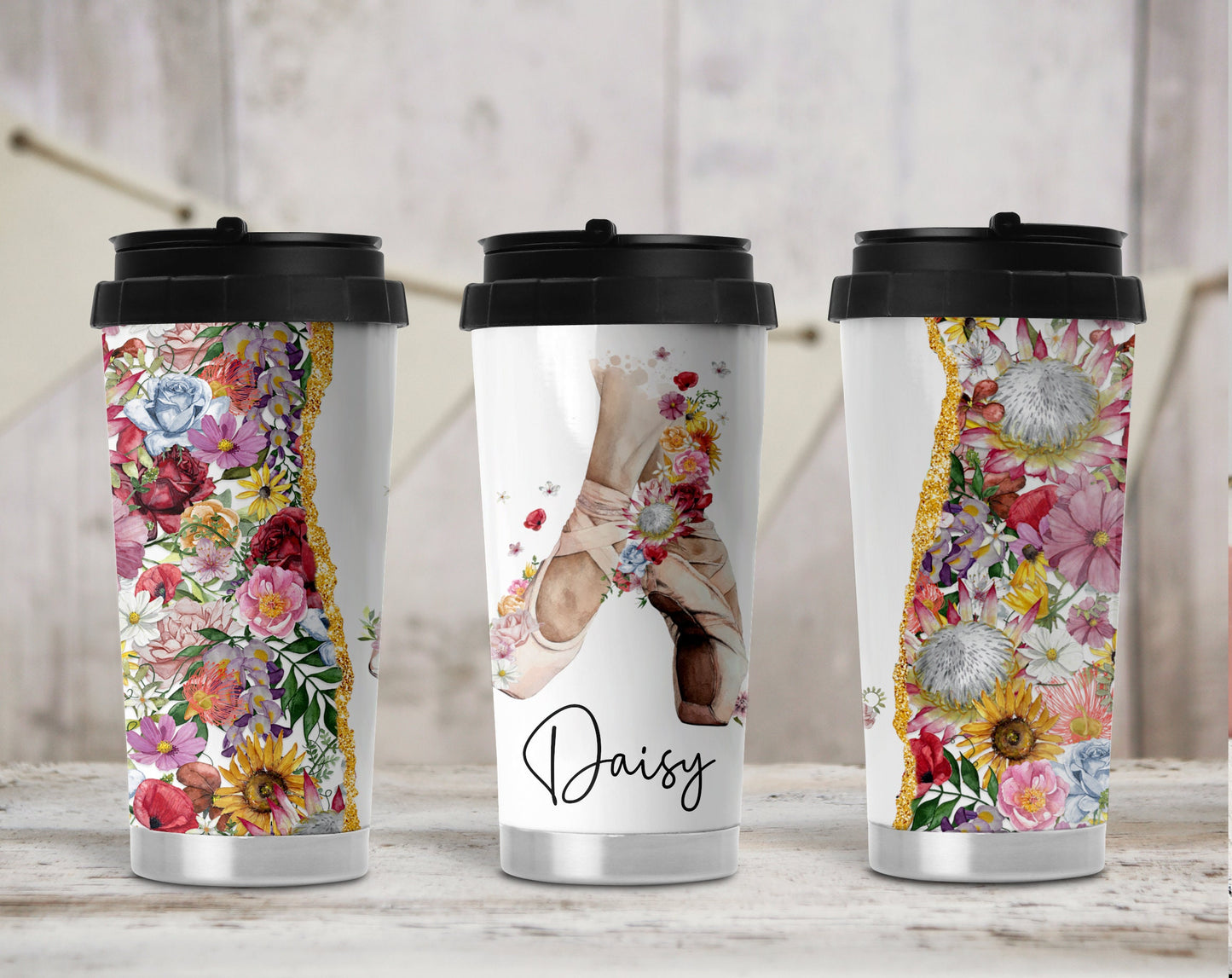 Personalised Ballet Travel Mug with Handle.