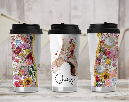 Personalised Ballet Travel Mug with Handle.
