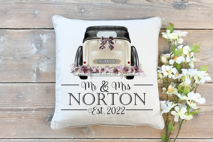 Personalised Newly Wed Name Cushion.  Wedding and Anniversary Gift.