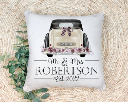 Personalised Newly Wed Name Cushion.  Wedding and Anniversary Gift.