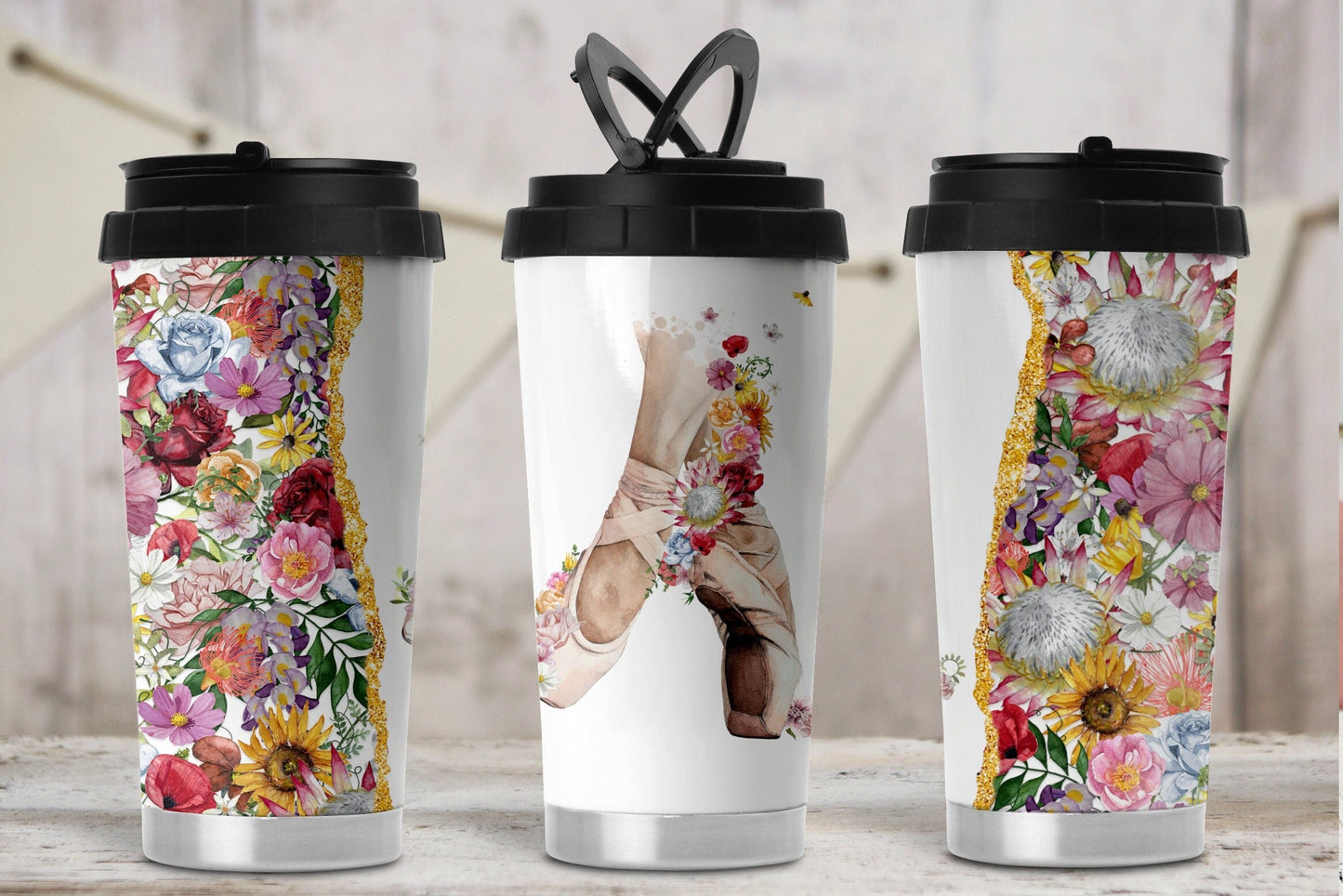 Personalised Ballet Travel Mug with Handle.